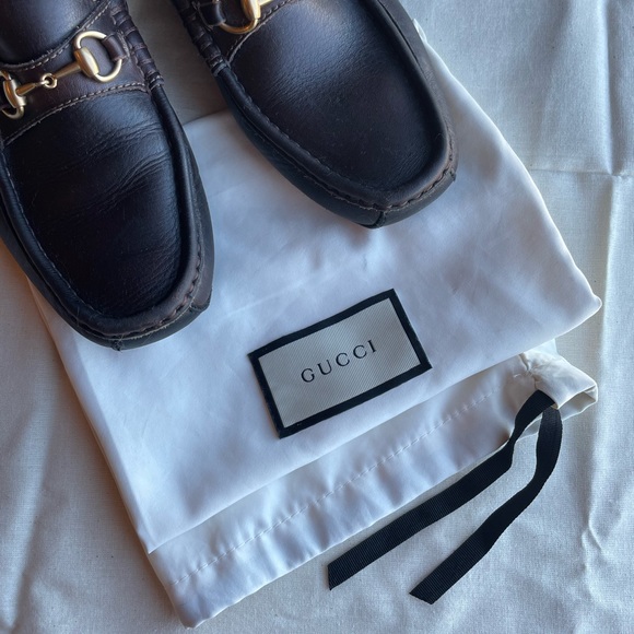 Gucci Slip-on Brown Leather Horsebit Driving Loafer Size 7M EUC - Picture 10 of 13